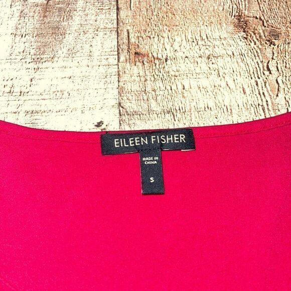Eileen fisher red 100% silk sleeveless top - Picture 8 of 12